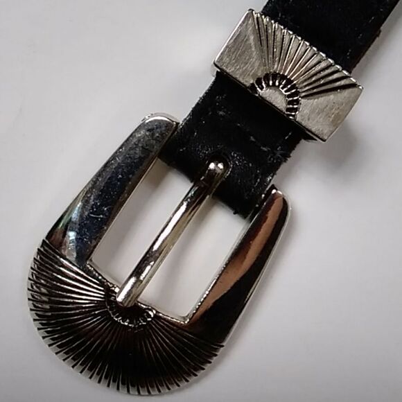 Vintage Metal & Leather Women Black Belt Cowboy main image 6